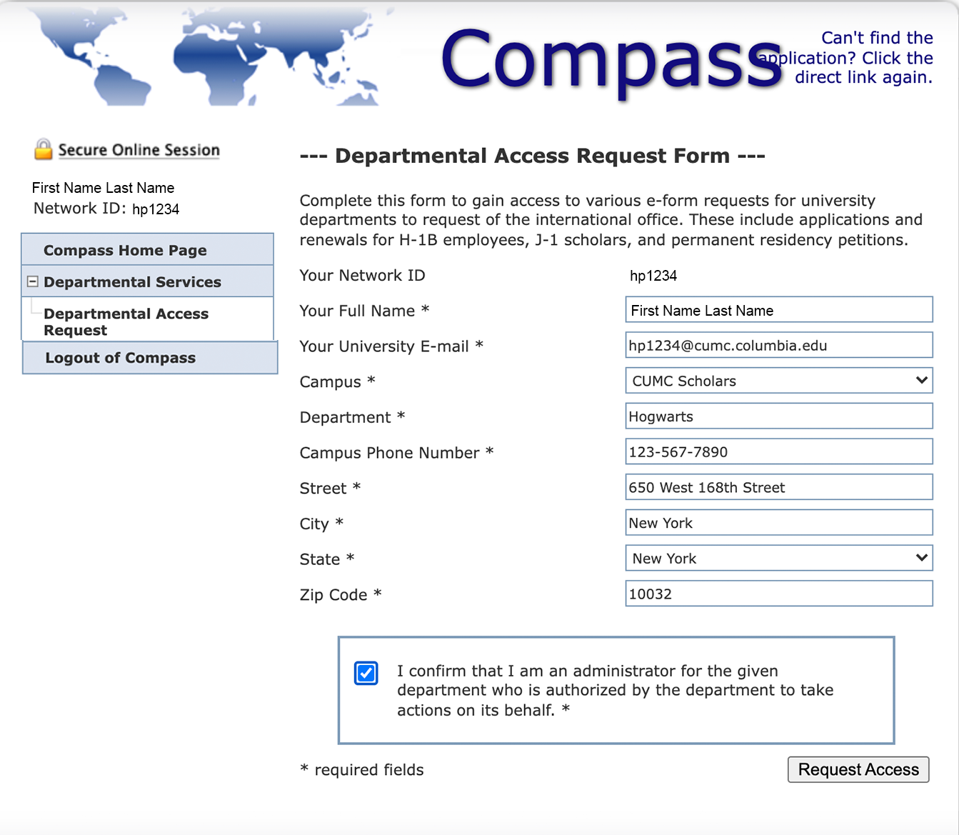 Completing the form.