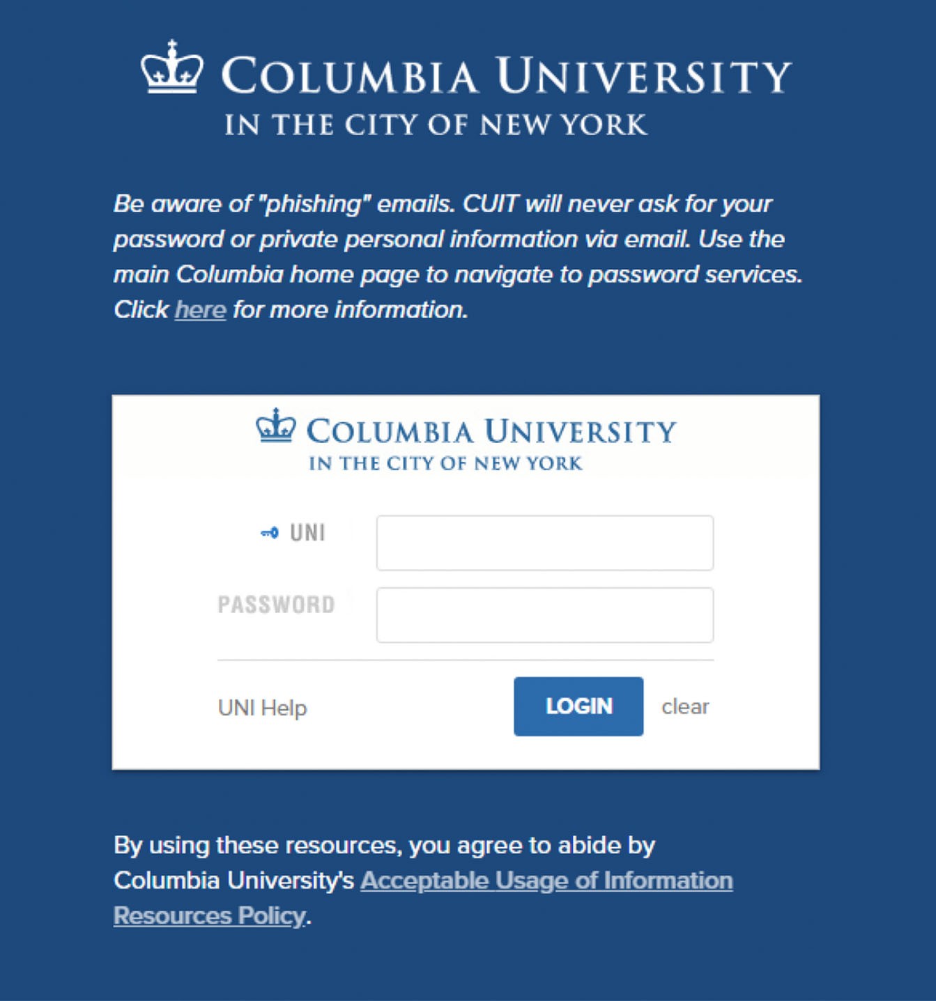 Image of CAS Login.