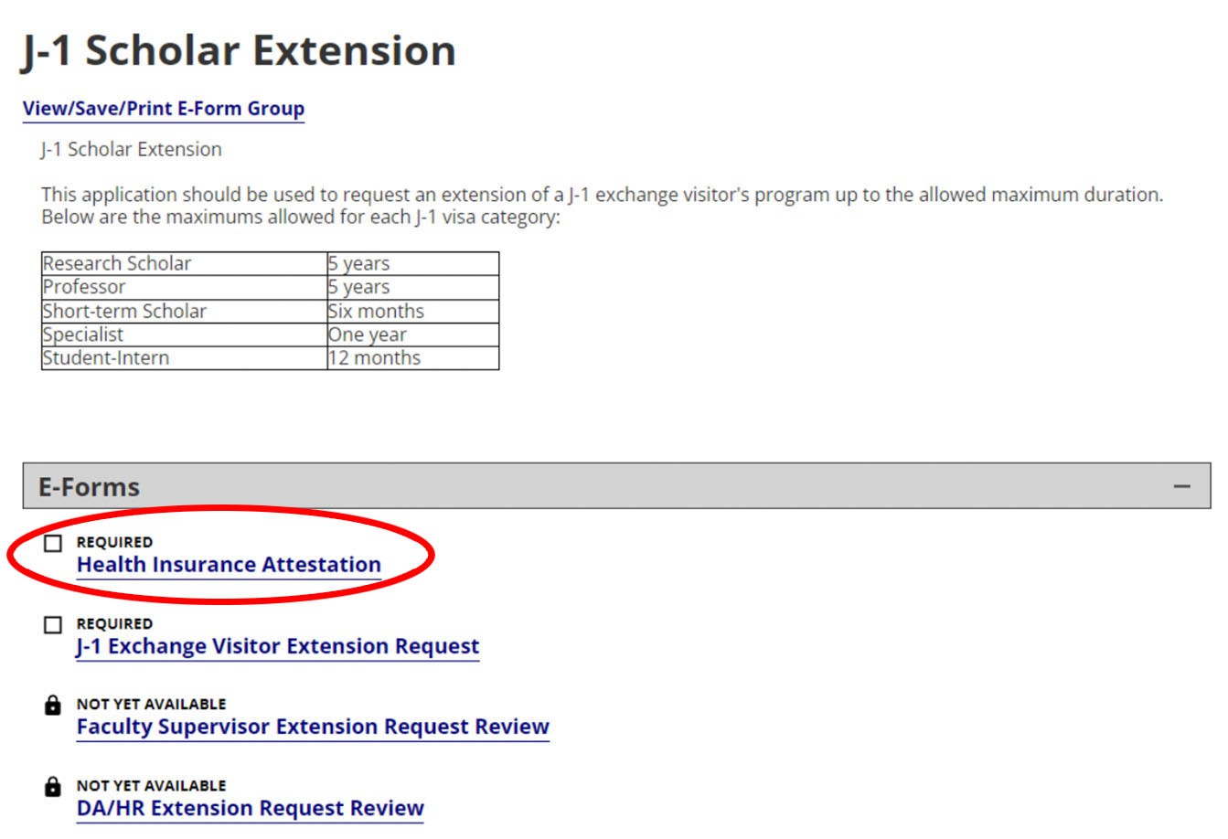 J-1 Extension Application.