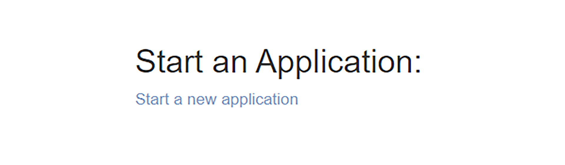 Start a new application button