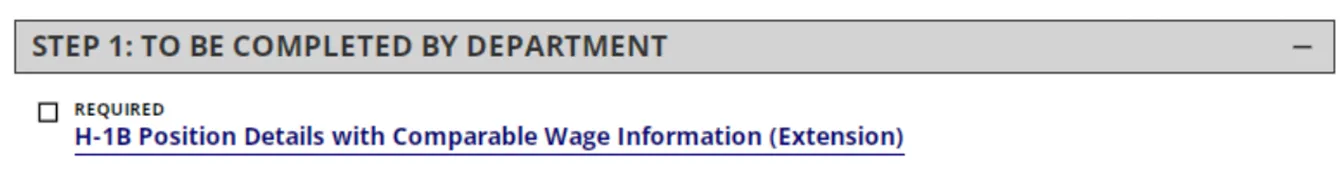 Step to be completed by the Department.