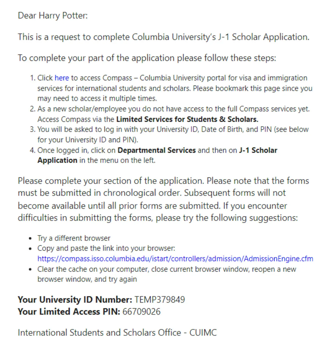 Image of Scholar's section of the application.