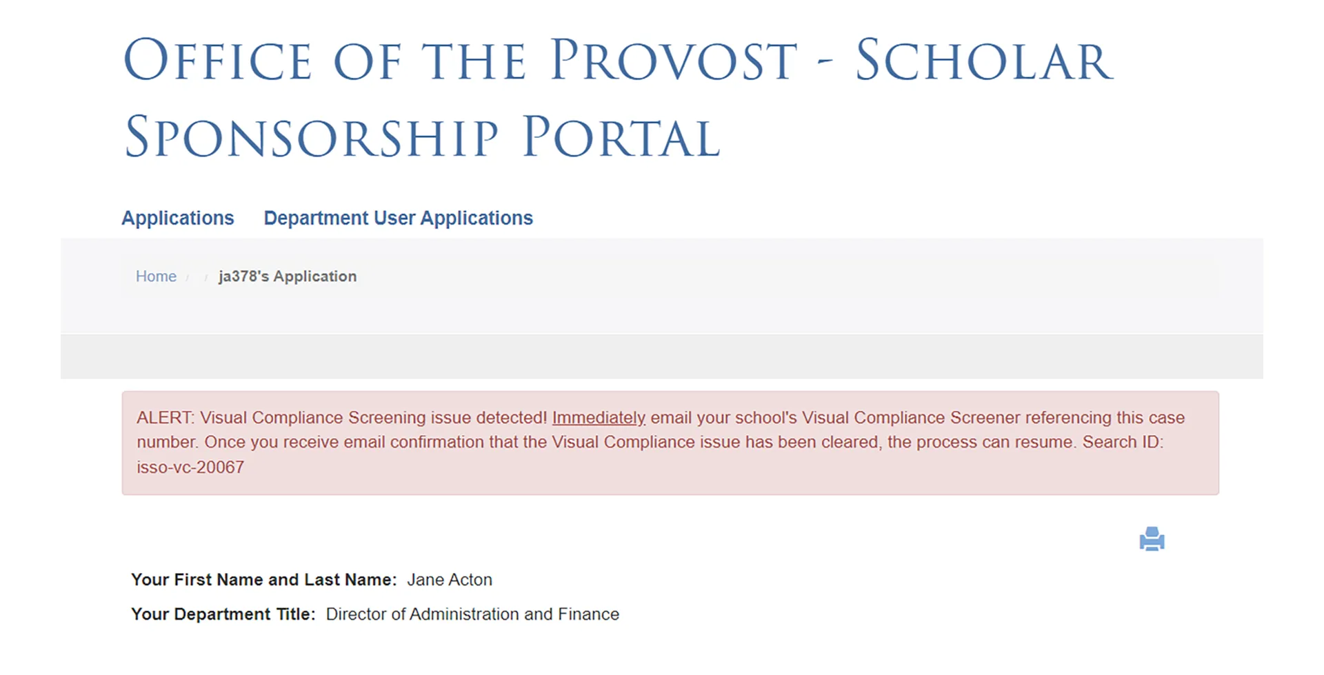 Visual Compliance Result Fail