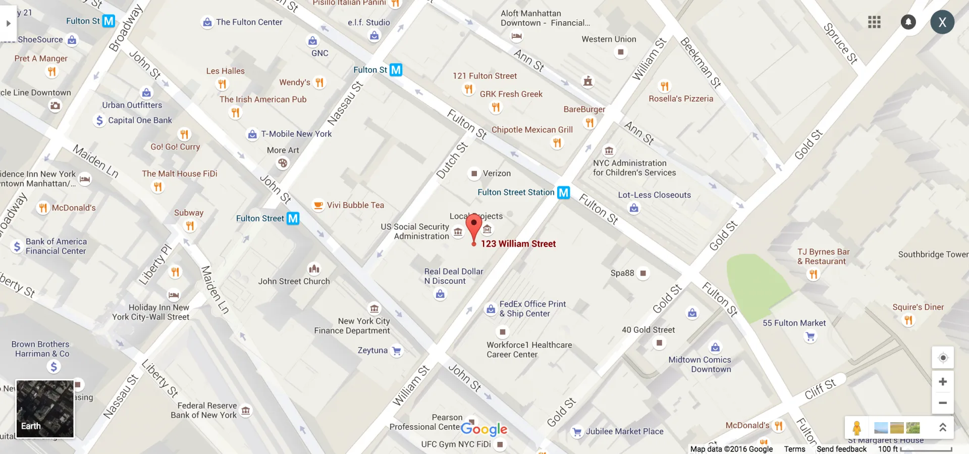 Map of 123 William Street