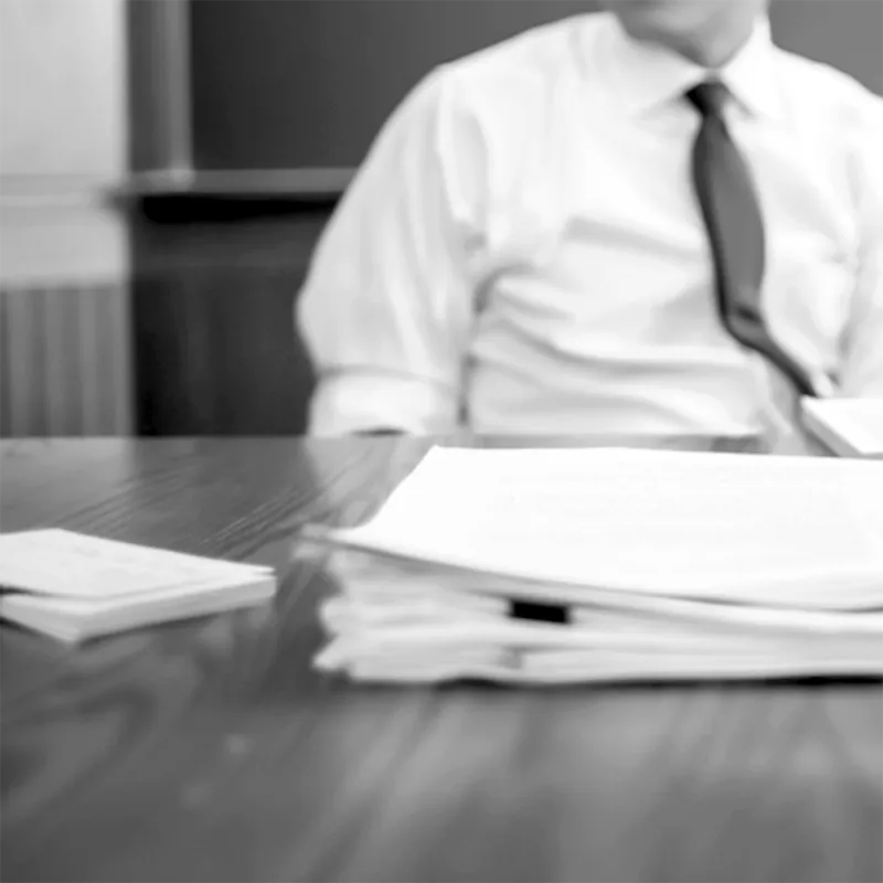 Professional with files on desk